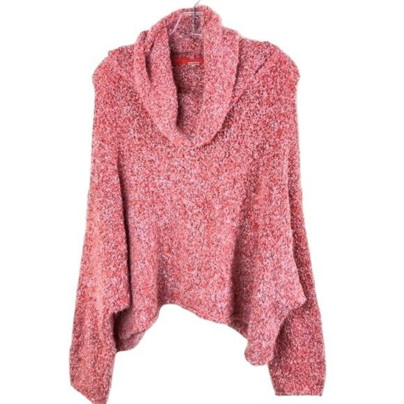 FREE PEOPLE BFF Sweater Cowl Neck Oversized Crop Sweater Size Small - Picture 5 of 16